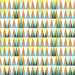 Poster - Triangles background. Vector geometric seamless pattern in pastel retro colors and simple shapes.