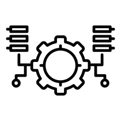 Sticker - Ai gear program icon. Outline ai gear program vector icon for web design isolated on white background