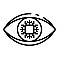 Poster - Ai eye processor icon. Outline ai eye processor vector icon for web design isolated on white background