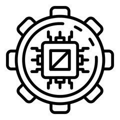 Poster - Ai processor icon. Outline ai processor vector icon for web design isolated on white background