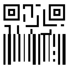 Poster - QR and barcode icon. Outline QR and barcode vector icon for web design isolated on white background