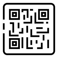 Poster - QR code in the frame icon. Outline QR code in the frame vector icon for web design isolated on white background