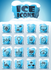 Wall Mural - social network icon set