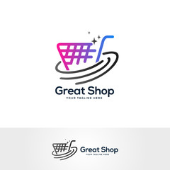 Aufkleber - shopping logo design vector, shopping cart logo designs