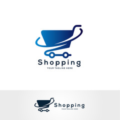 Aufkleber - tech shop logo design vector, shopping cart logo designs