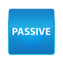 Canvas Print - Passive shiny blue square button