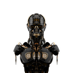 Wall Mural - Mechanical robotic bust, 3d rendering