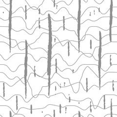 Poster - Abstract wavy line pattern, seamless vector geometric background.