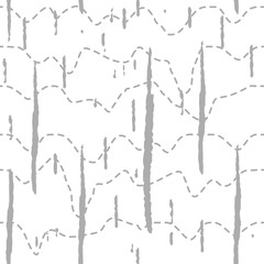 Poster - Abstract wavy line pattern, seamless vector geometric background.