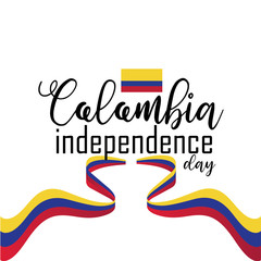 Wall Mural - Happy Colombia Independence Day vector