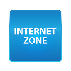 Canvas Print - Internet Zone shiny blue square button