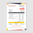 Invoice minimal design template. Bill form business invoice accounting