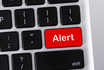 Poster - Alert word on red computer keyboard button