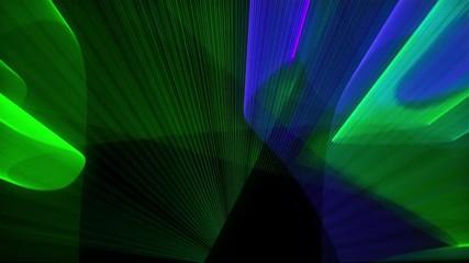 Poster - Laser show abstraction with bright colors, 3d render computer generated background