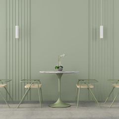 Wall Mural - Сafe interior in green with concrete floor