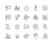 Adult education line icons, linear signs, vector set, outline concept illustration