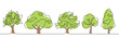 Leinwandbild Motiv tree set one line color