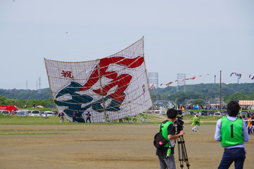 2019年令和元年座間市大凧大空を舞う　相模川　飛ぶ