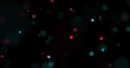 Poster - dust particles. abstract background of particles. bokeh of lights on black background. 3d rendering
