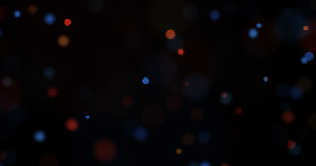 Poster - dust particles. abstract background of particles. bokeh of lights on black background. 3d rendering