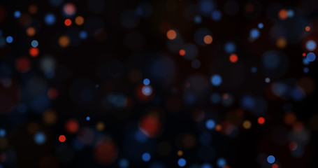 Poster - dust particles. abstract background of particles. bokeh of lights on black background. 3d rendering