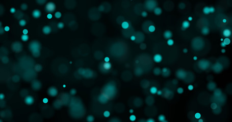 Poster - dust particles. abstract background of particles. bokeh of lights on black background. 3d rendering