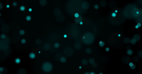 Poster - dust particles. abstract background of particles. bokeh of lights on black background. 3d rendering