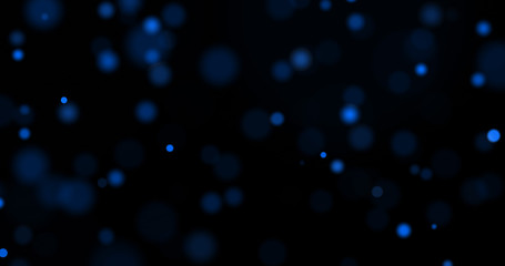 Poster - dust particles. abstract background of particles. bokeh of lights on black background. 3d rendering