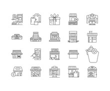 General Store Line Icons, Linear Signs, Vector Set, Outline Concept Illustration