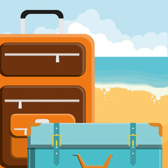 Sticker - suitcases travel vacations icons