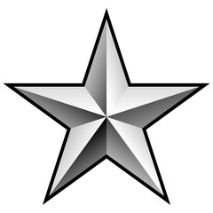 brilliant silver chrome star vector illustration