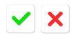 © Nataliya - Yes or No icons. Green check mark and red cross icon isolated on white background. Check Mark Icons.