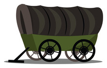 Image Of Covered Wagon, Vector Or Color Illustration.
