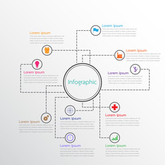Poster - Vector infographic templates used for detailed reports. All 10 topics.