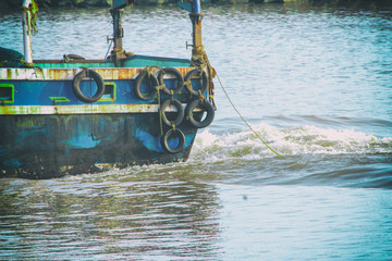 old boat in the sea