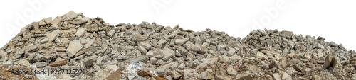 Fotografía Ruined rubble isolated on white background have clipping path