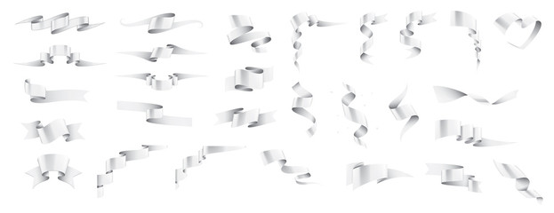 Wall Mural - white ribbon on white background. vector illustration
