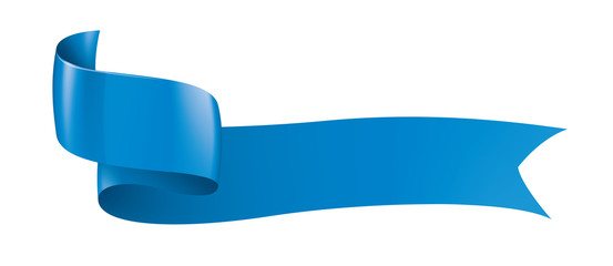 Wall Mural - blue ribbon on white background. vector illustration