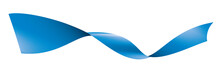 Blue Ribbon On White Background. Vector Illustration