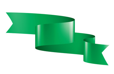 Wall Mural - green ribbon on white background. vector illustration