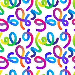 Fototapete - Bright Vector Seamless Pattern with Colorful Abstract Lines. Vibrant Illustration for Banners, Cards and Posters.