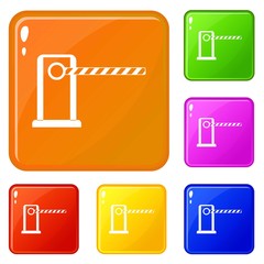 Poster - Parking entrance icons set collection vector 6 color isolated on white background