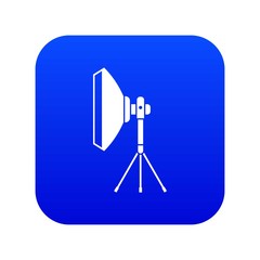 Poster - Studio lighting equipment icon digital blue for any design isolated on white vector illustration