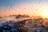 Fototapeta Na ścianę - Sunrise Sun above the ocean of garbage