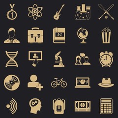 Poster - Student icons set. Simple set of 25 student vector icons for web for any design