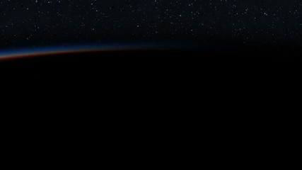 Wall Mural - 4k. big hurricane in the rays of the rising sun. amazing view of planet earth from space. ultra high
