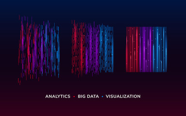 Poster - Cyber technology background or big data visualization backdrop. Bigdata or cyber concept wallpaper. Digital infographic element. Visual data flow backdrop. Analysis and analytics, science backdrop