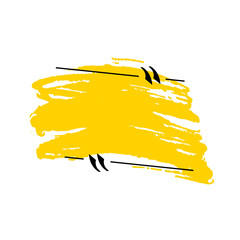Wall Mural - Yellow Drawn Quote Frame Isolated.
