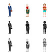 © pandavector - Vector illustration of character and avatar  icon. Collection of character and portrait stock symbol for web.
