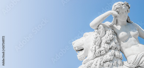 Banner Of An Ancient Statue Sensual Renaissance Era Woman Laying